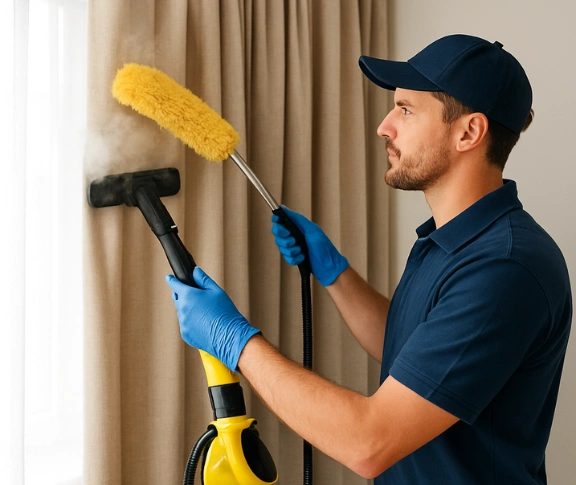 Trusted residential curtain cleaning technician Matty Curtain Cleaning lawnton QLD
