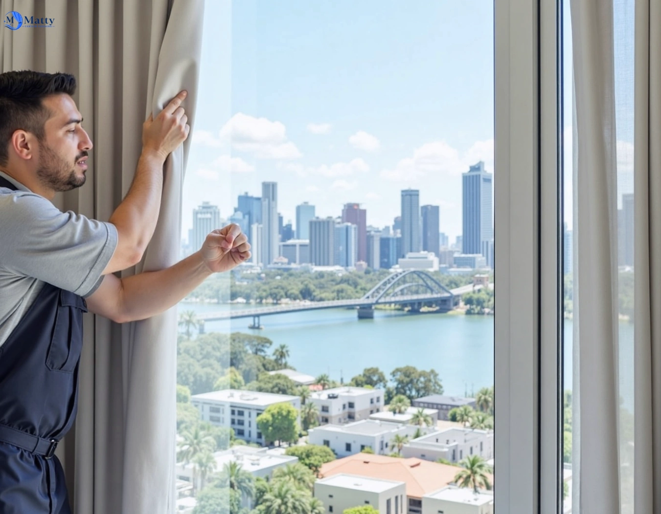 Professional curtain steam cleaning service lawnton QLD by Matty Curtain Cleaning